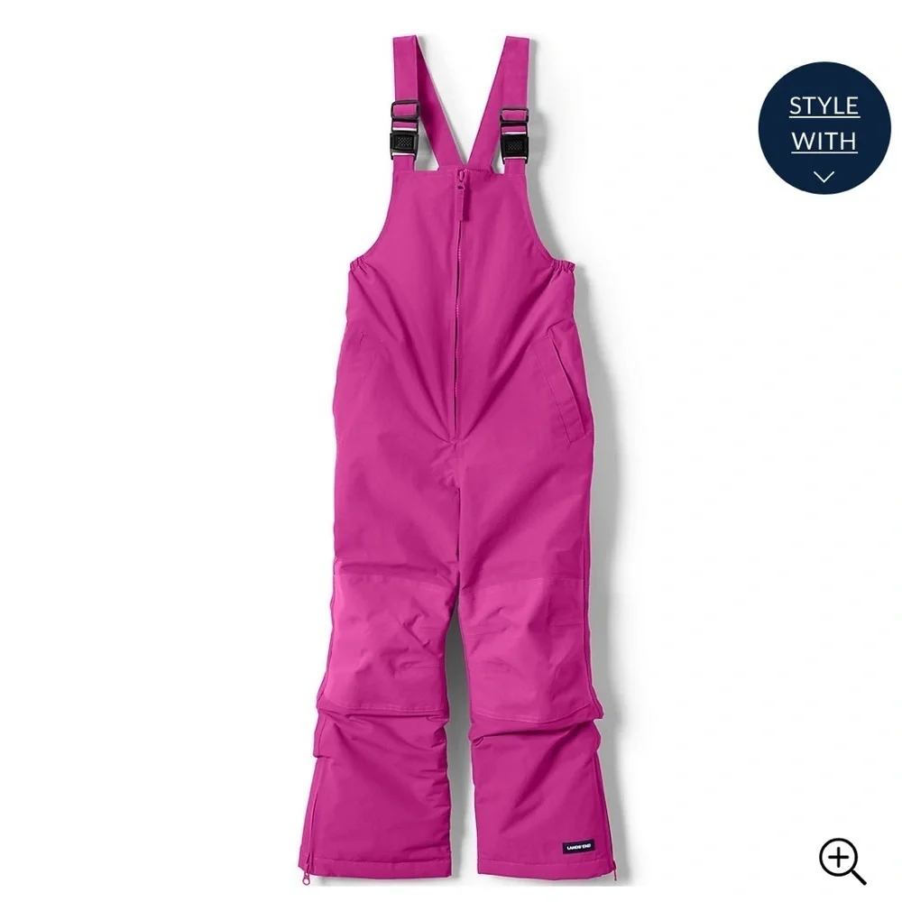Lands’ End Kids Squall Waterproof Insulated Iron Knee Snow Bibs - Never worn
